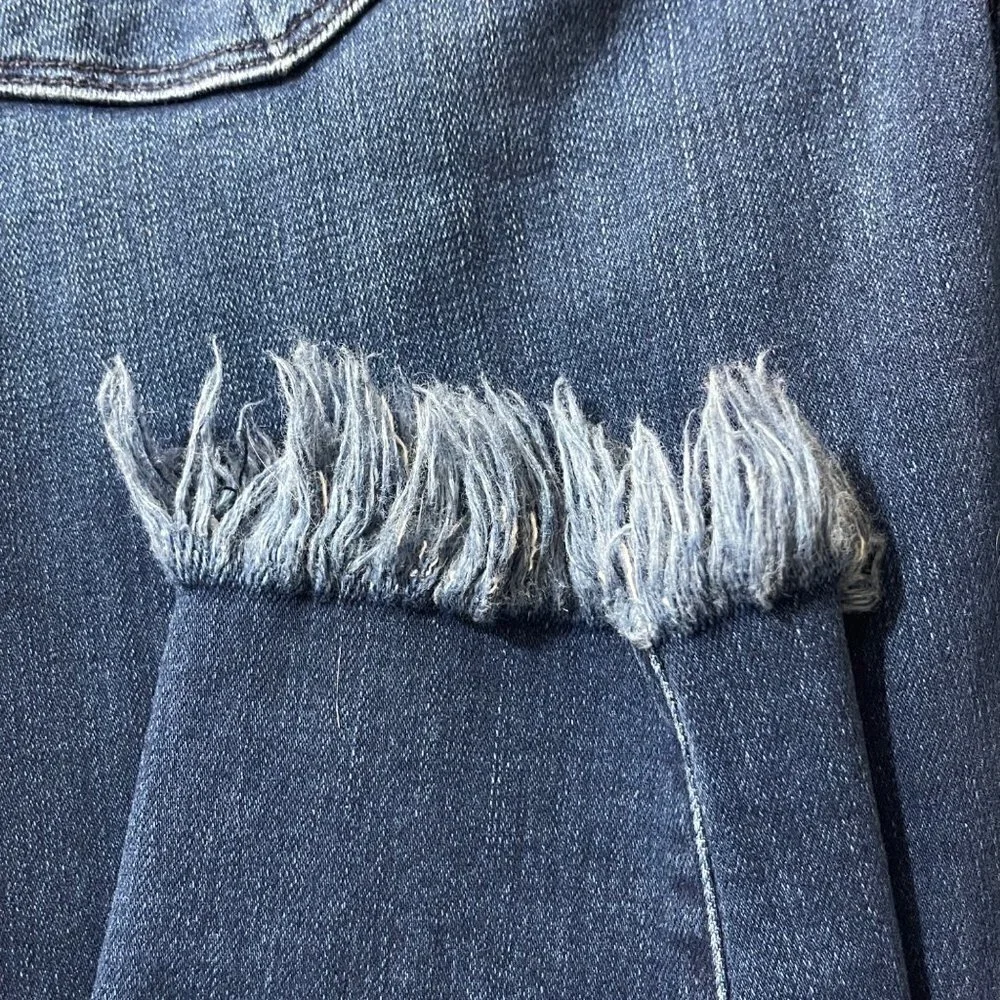 Frame Denim Le Skinny de Jeanne Crop Jeans Shredded Hem Size 26